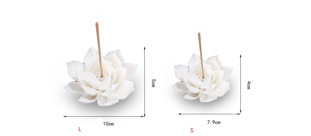 White Lotus Porcelain Incense Burner