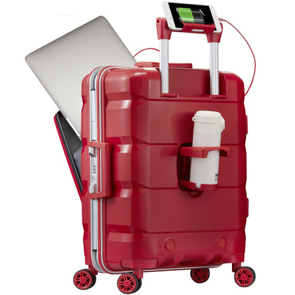 Superb Luggage with Dual USB, Cup and iPAD or Phone Holder