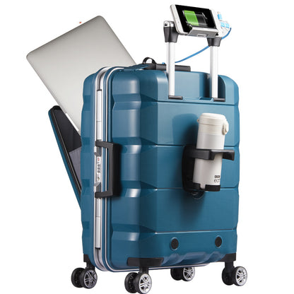 Superb Luggage with Dual USB, Cup and iPAD or Phone Holder