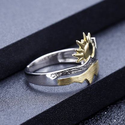 Sunrise Premium Designer Ring - 925 Sterling Silver Gold Plated