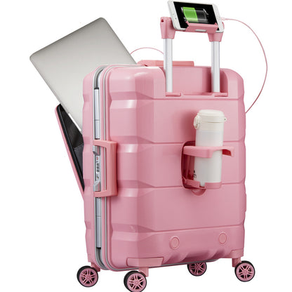 Superb Luggage with Dual USB, Cup and iPAD or Phone Holder