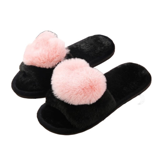 Heart Plush Slippers